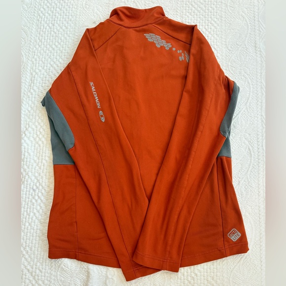 Salomon Jacket Mens Medium Orange ActiLite Full Zip Lightweight Outdoor Running - Picture 2 of 4